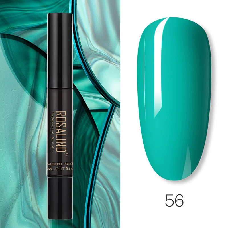 Pure Color Gel Nail Polish Pen for Nails Art Gel Semi Permanent Base Top Coat UV Gel Varnish Hybrid Neon Nail Polish