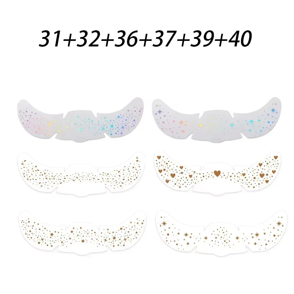 6Pcs Hot Stamping Freckles Makeup Patches Metallic Radiation Golden Silver Fake Freckles Temporary Tattoo Stickers Face Makeup