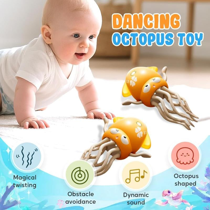 LBEUS Dancing Octopus Toy【Freeship】, 2025 New Electric Auto-Avoid Crawling Octopus with LED & Music for Interactive Fun Gifts, Educational Toys,Sensory Development – Safe & Durable Gift for Toddlers, Boys & Girls Ages 3+